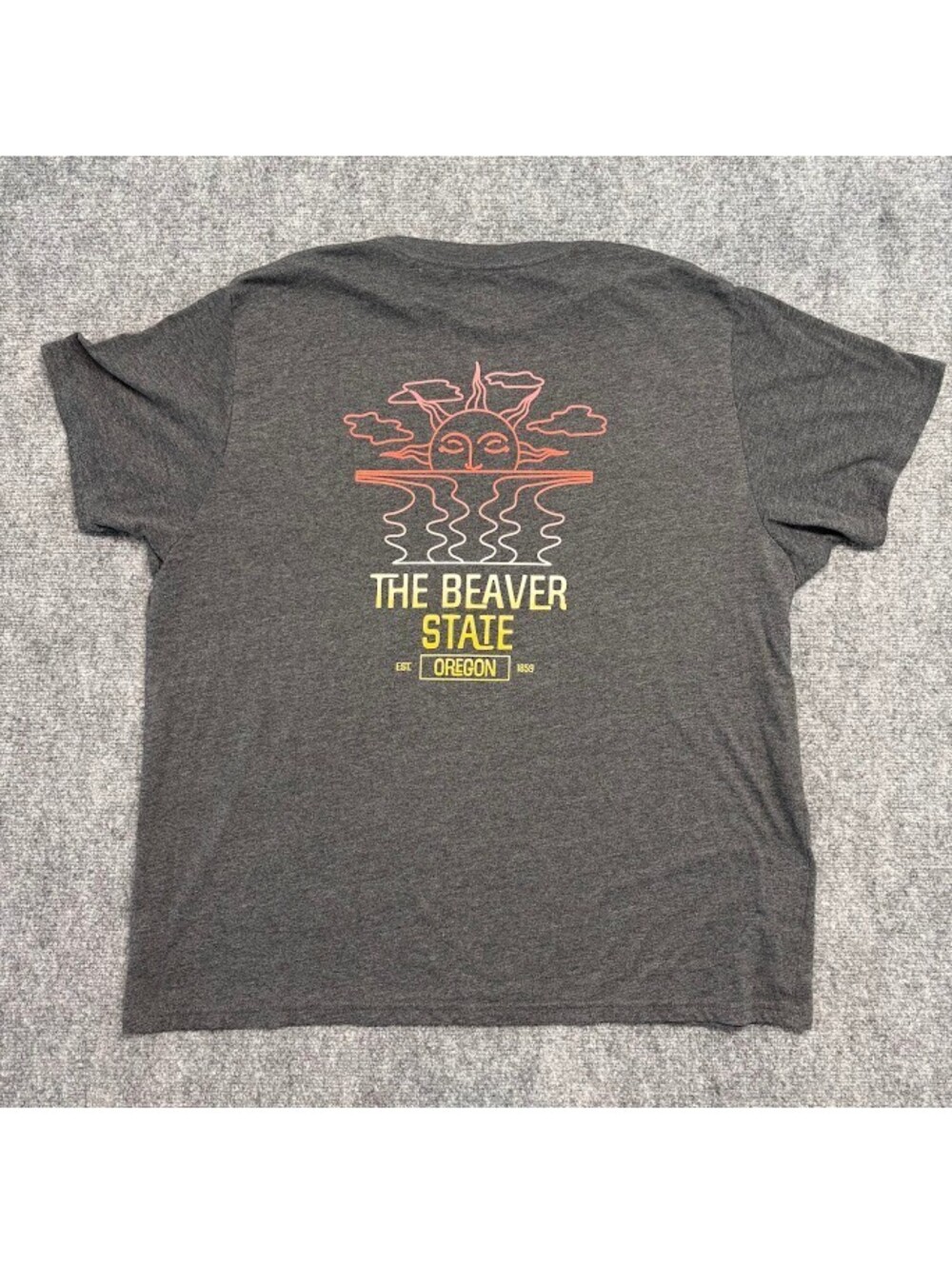 Oregon the Beaver State T-Shirt Black Men's XL 1054
